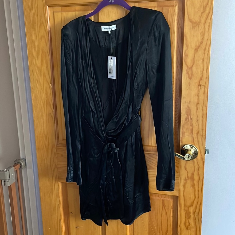 WeWoreWhat black Cowl Front Dress